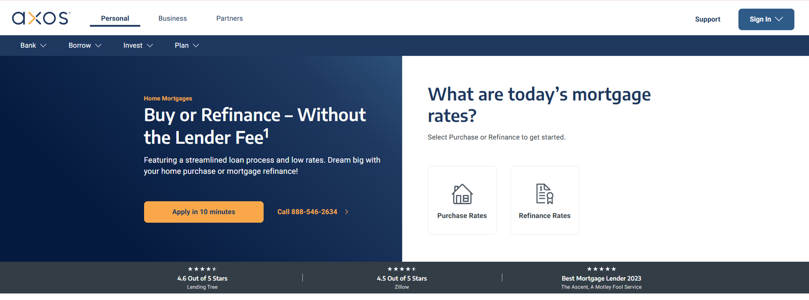Axos Bank Account Page