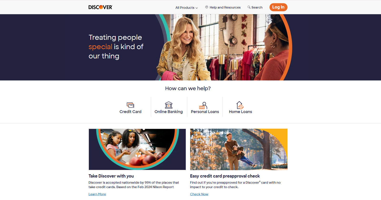 Discover Bank Account Page